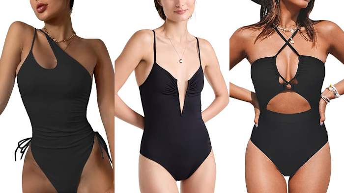 Black swimsuits on Amazon.
